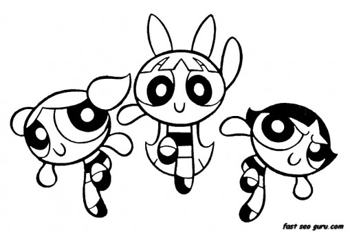 509x338 Printable Powerpuff Girls Bubbles Blossom Buttercup Coloring Pages