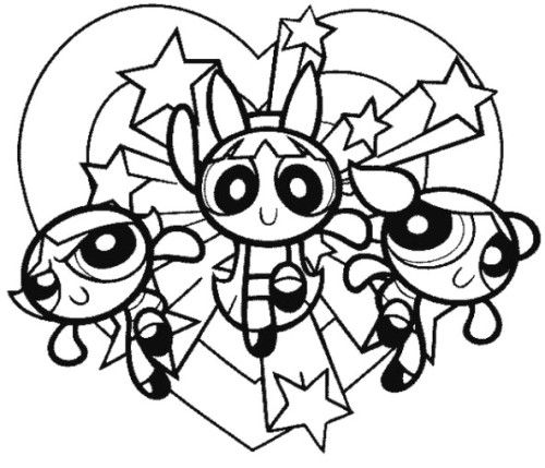 500x429 The Powerpuff Girls Are Hugging Coloring Pages