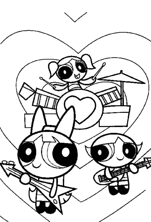 600x884 The Powerpuff Girls Girls Band Coloring Page Color Luna