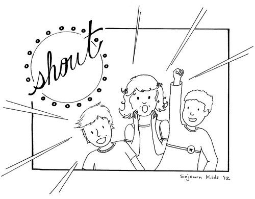 Shout Coloring Page For Kids Children's Bible Study 500x390 Shout Coloring Page For Kids Children's Bible Study