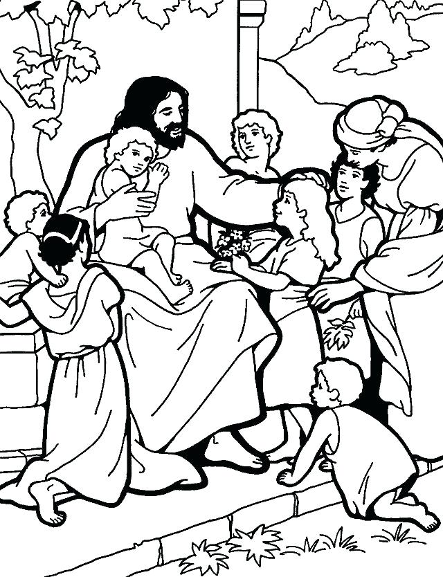 640x834 Jesus And Children Coloring Pages Free Coloring Pages Of Teaches
