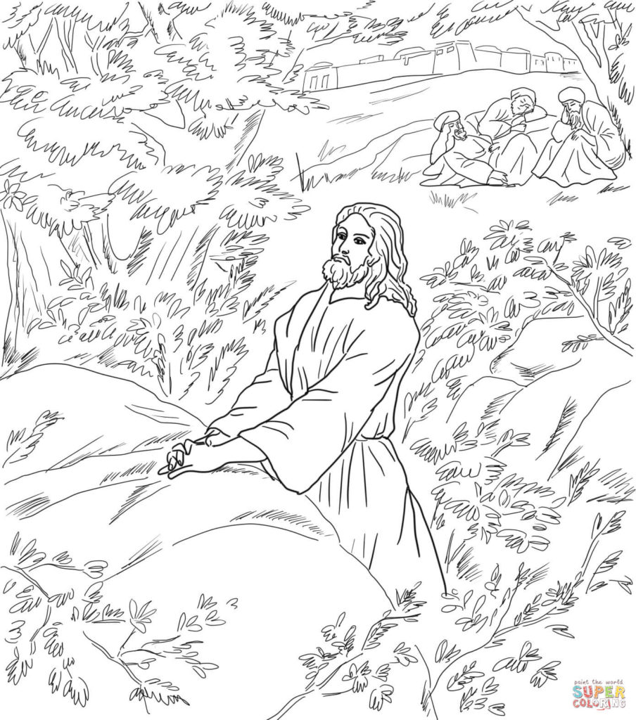 904x1024 Jesus Pray In The Garden Of Gethsemane Coloring Page Free Jesus