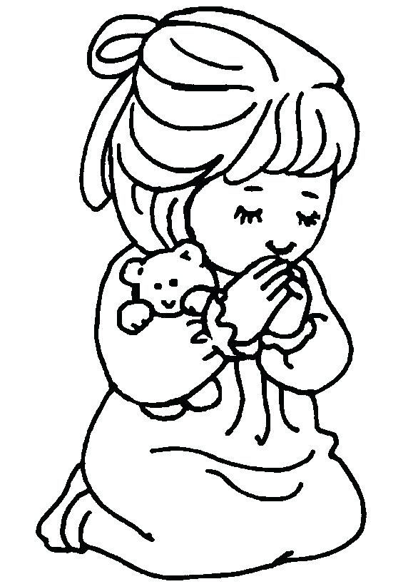 586x819 Prayer Coloring Pages Catchy Praying Child Coloring Page Colouring