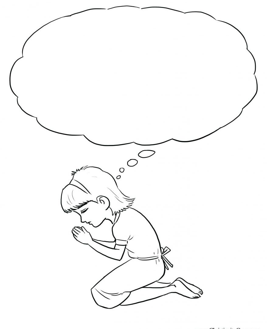 878x1080 Children Praying Coloring Page Free To Print Kids Color Book