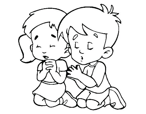 600x470 Children Praying Coloring Page Children Praying Coloring Page