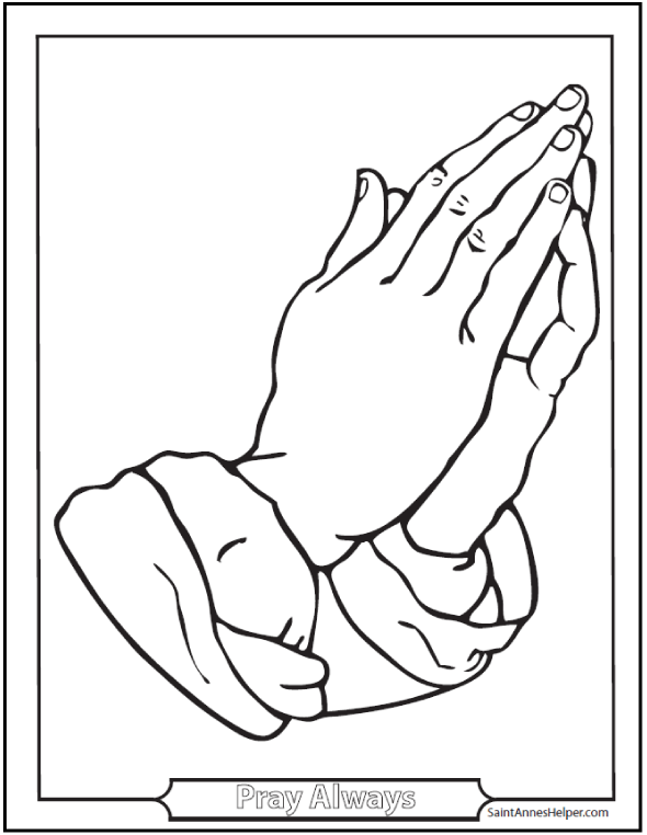 Praying Hands Image To Color 590x762 Praying Hands Image To Color