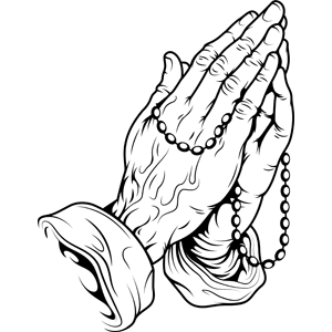 Praying Hands With Rosary Coloring Page 300x300 Praying Hands With Rosary Coloring Page