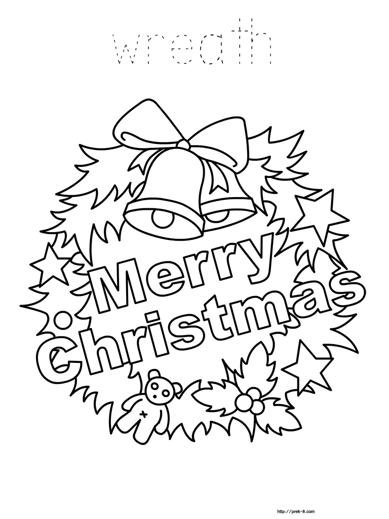 Christmas Wreath Coloring Pages 768x1024 Christmas Wreath Coloring Pages