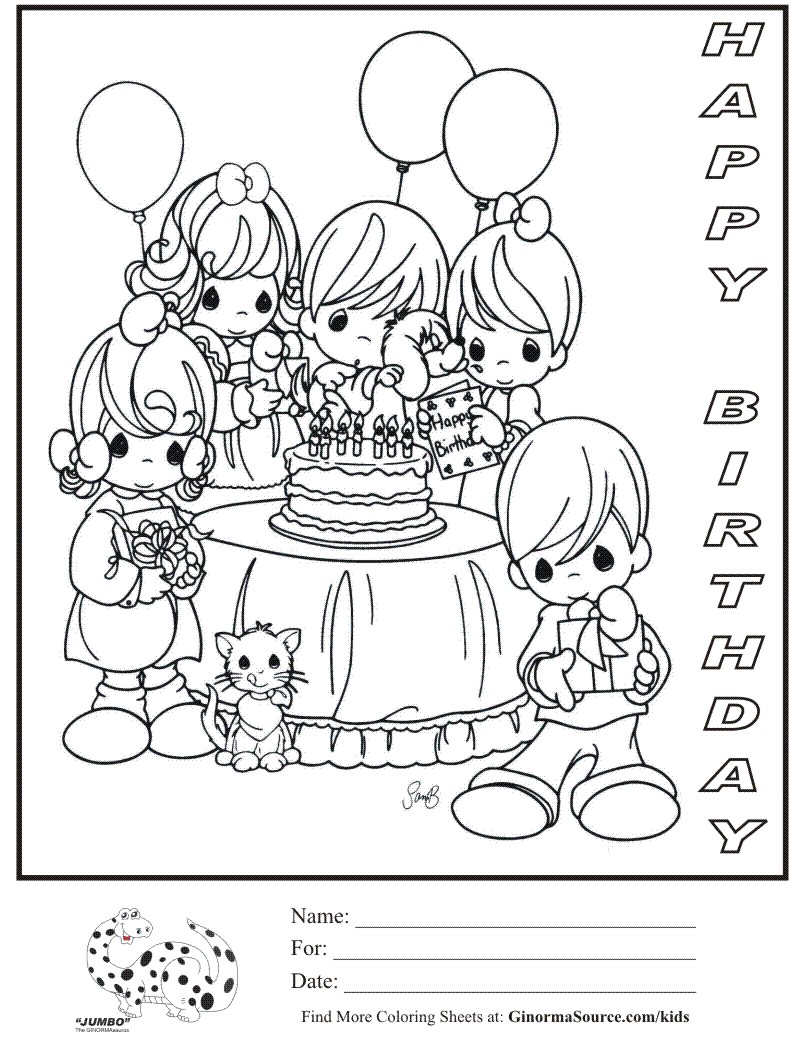 791x1050 Precious Moments Coloring Page Happy Birthday Party Happy