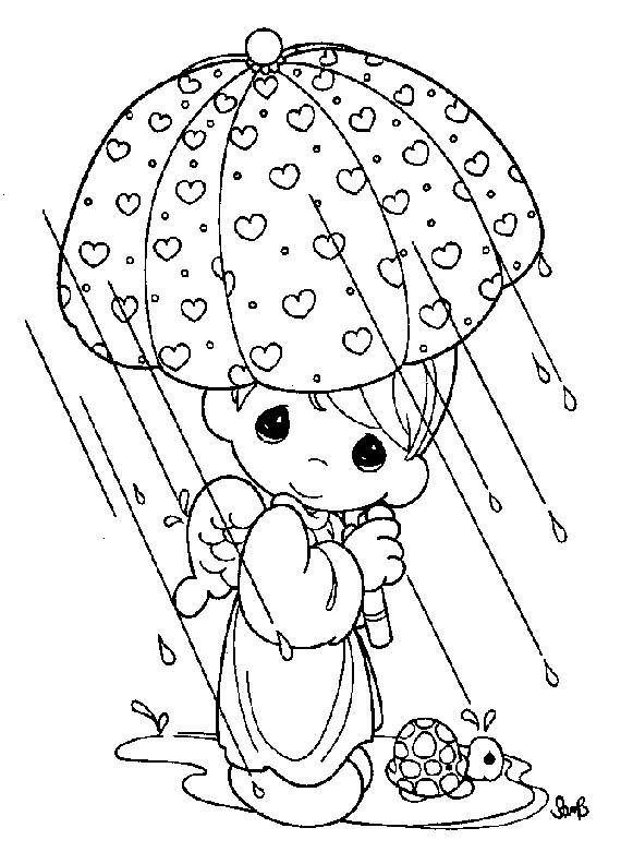 581x792 Free Coloring Pages Of Couples Precious Moments Boy In The Raining