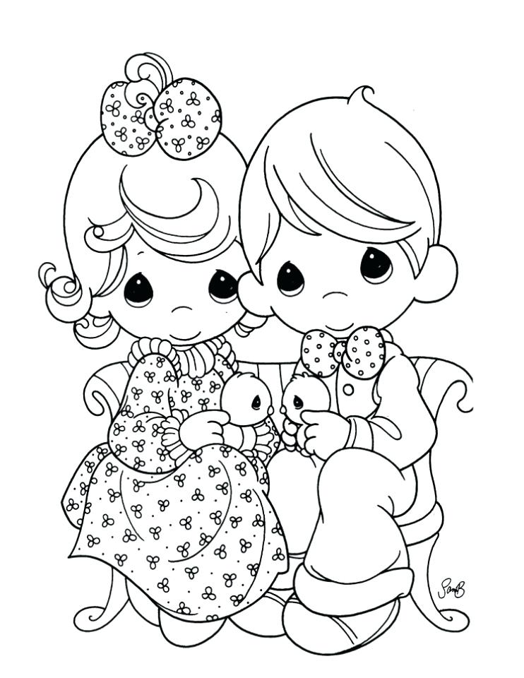742x960 Boy And Girl Coloring Pages Precious Moments Boy And Girl Coloring