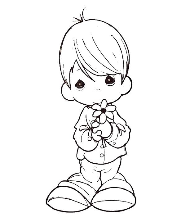 600x715 Boy Coloring Pages Precious Moments Boy Coloring Pages Boy