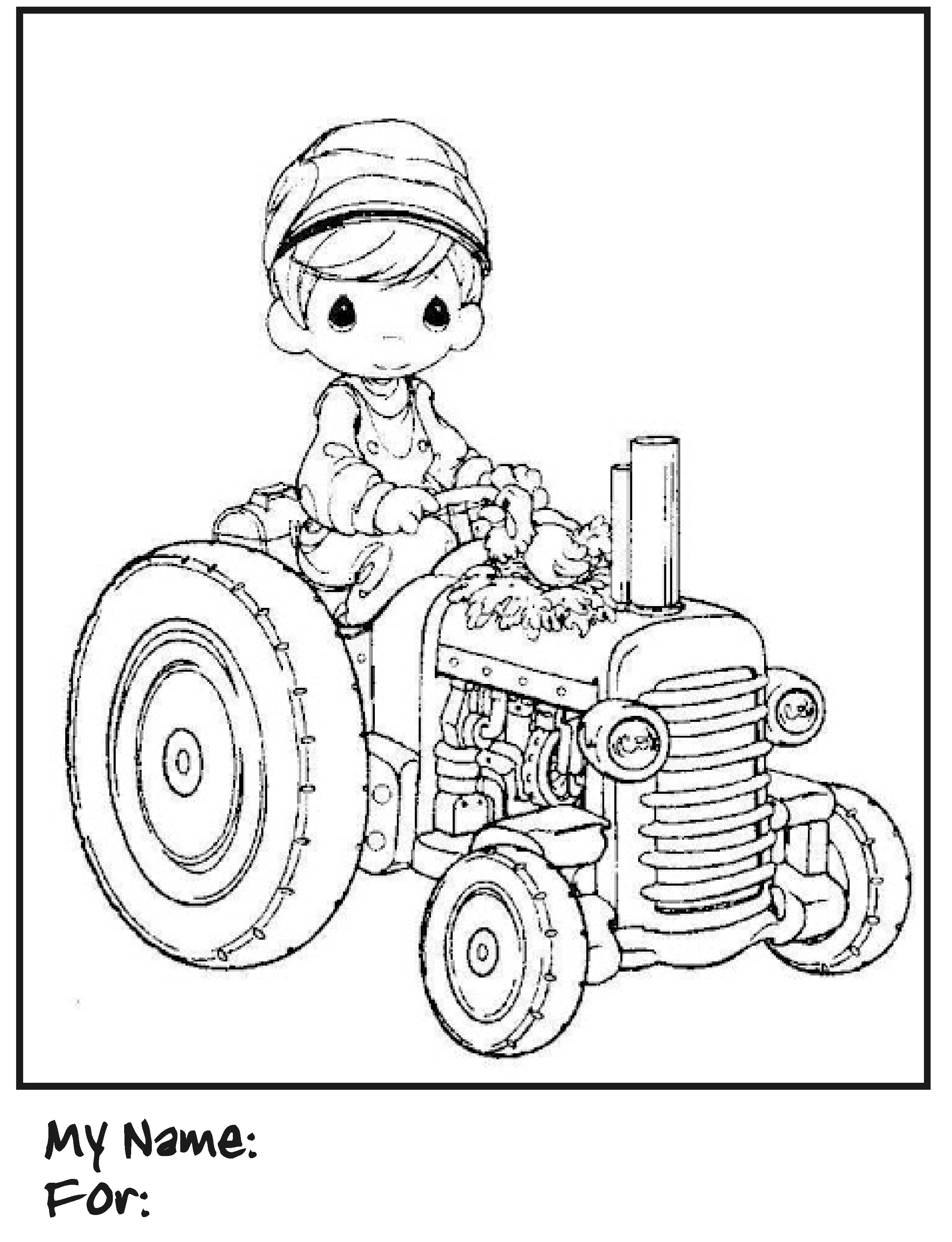 2715x3541 Boys Coloring Pages Precious Moments Tractor