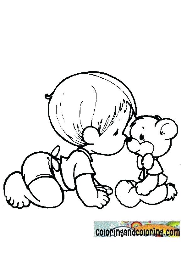 595x842 Coloring Book Baby Together With Precious Moments Baby Coloring