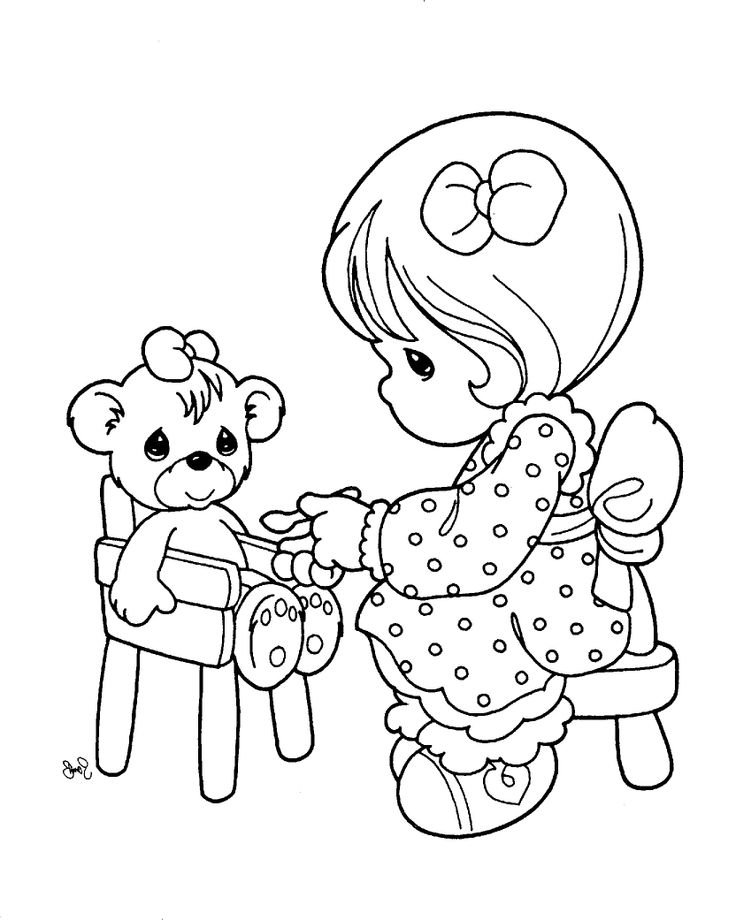 Precious Moments Coloring Pages Girl