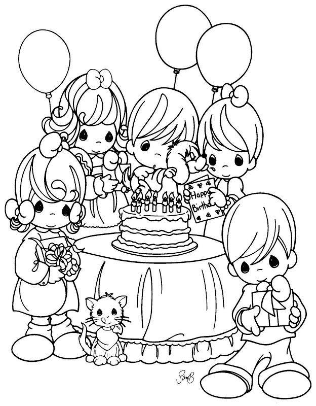 624x800 Precious Moments Birthday Celebration Coloring Pages And Sheets