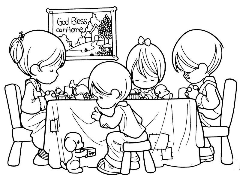 Family Praying Precious Moments Free Coloring Pages Coloring 800x582 Family Praying Precious Moments Free Coloring Pages Coloring