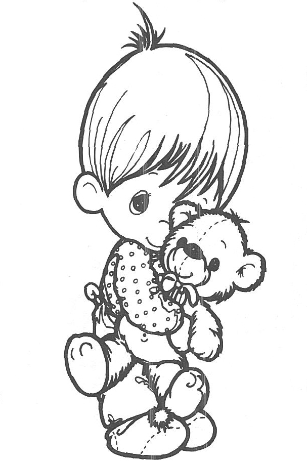 Precious Moments Teddy Bear Coloring Pages 607x915 Precious Moments Teddy Bear Coloring Pages