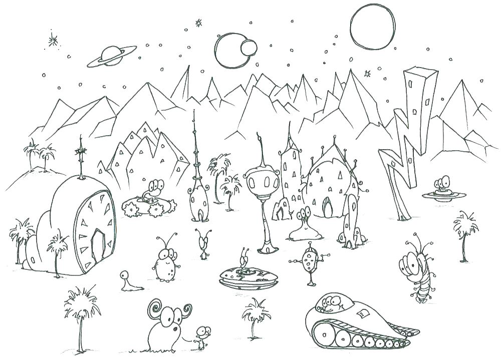 1000x721 Beautiful Alien Coloring Page Best Of How To Draw An In Monster Vs