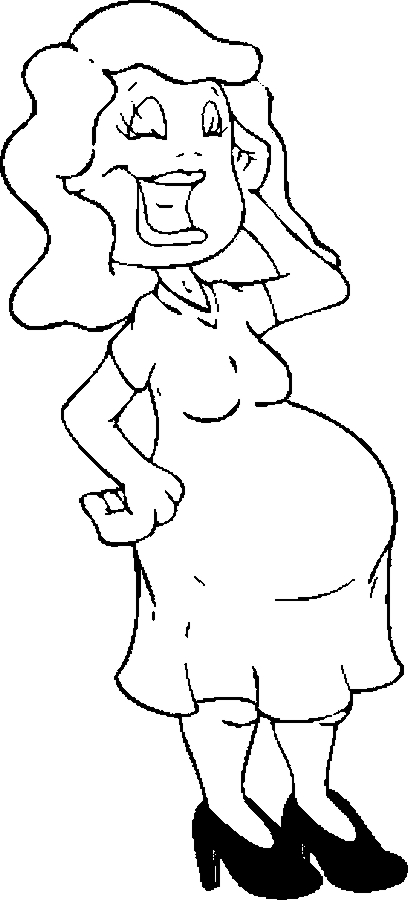 408x900 Pregnant Woman Coloring Page
