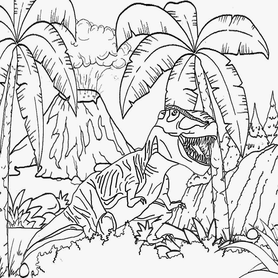 950x950 Prehistoric Landscape Coloring Pages