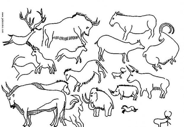 620x427 Cave Painting Coloring Pages