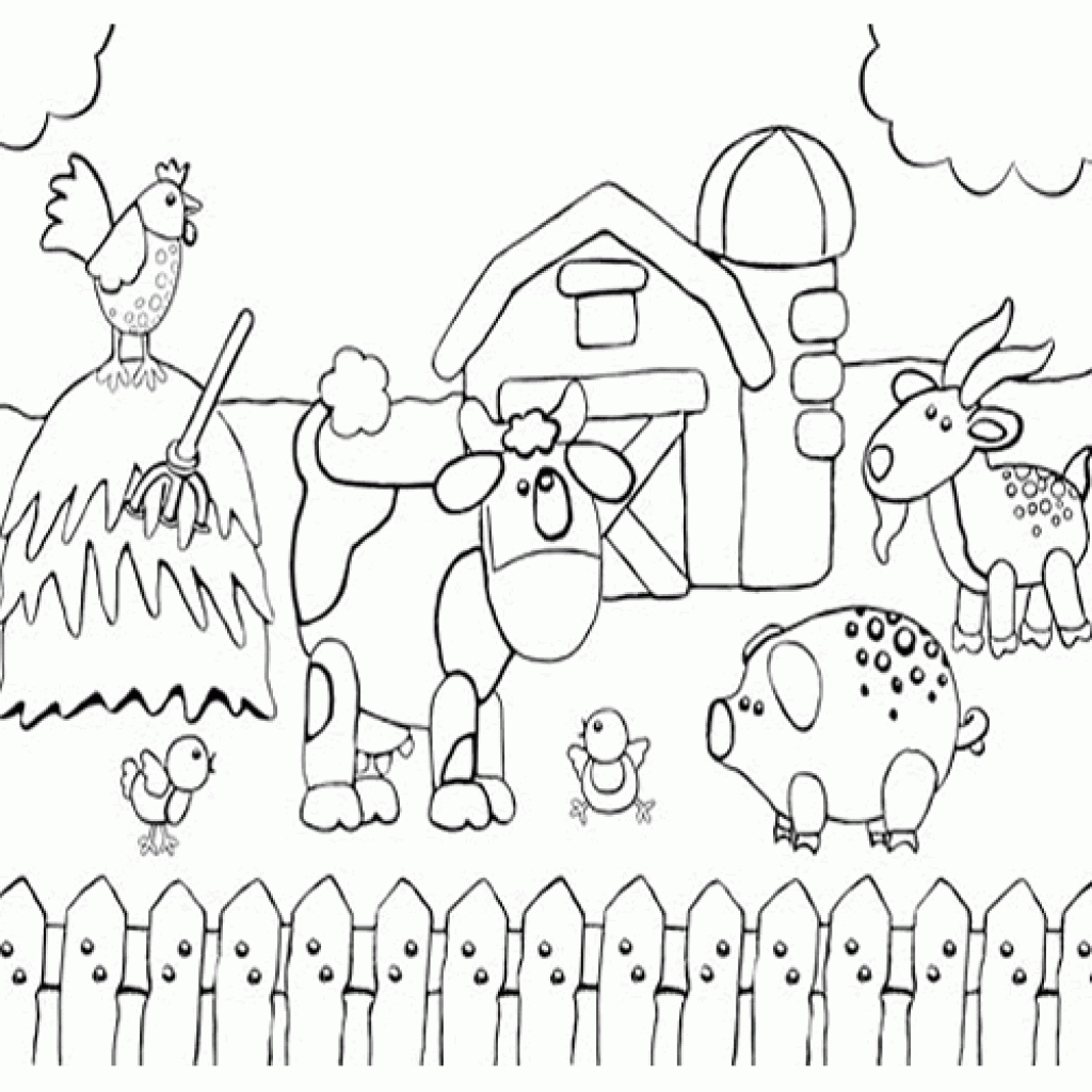 1024x1024 Luxury Design Farm Animal Coloring Sheets Printable Preschool Page
