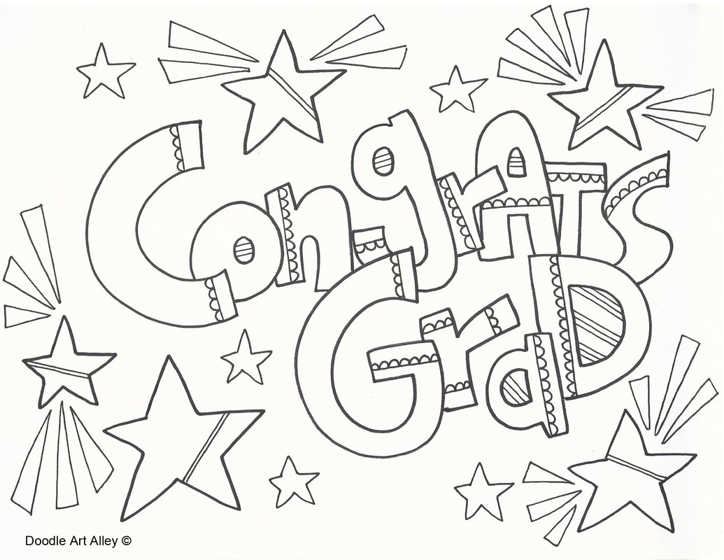 1035x800 Graduation Coloring Pages Doodle Art Alley