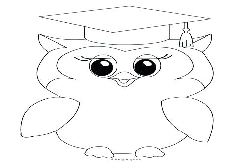 476x333 Cute Owl Graduation Coloring Page Pages Cards