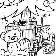 220x220 Teddy Bear On Gift Box Coloring Pages