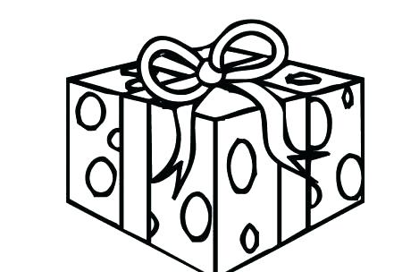 469x304 Present Coloring Page