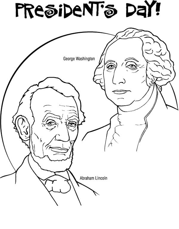 George Washington And Abraham Lincoln For Presidents Day Coloring 600x767 George Washington And Abraham Lincoln For Presidents Day Coloring