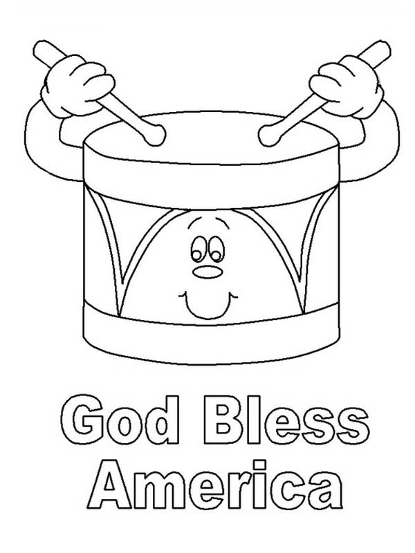 God Bless America On Presidents Day Coloring Page 600x800 God Bless America On Presidents Day Coloring Page