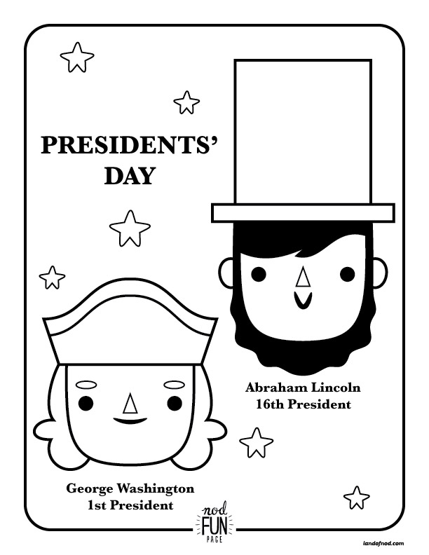 Nod Printable Coloring Page Presidents Day Honest To Nod 612x792 Nod Printable Coloring Page Presidents Day Honest To Nod