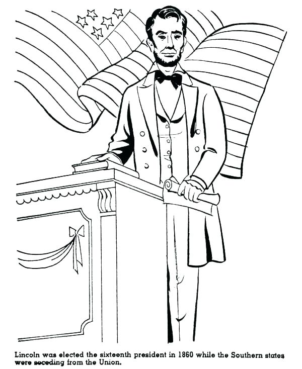 600x734 Abraham Lincoln Coloring Sheet Coloring Pages Printable Abe