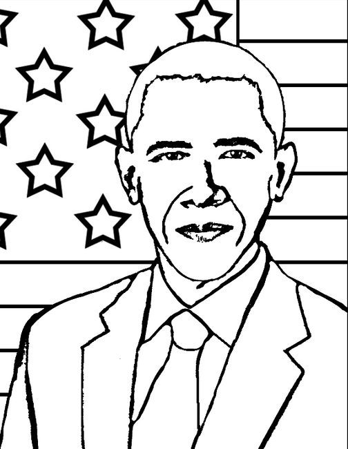 President Obama Coloring Page Amp Coloring Book 504x650 President Obama Coloring Page Amp Coloring Book