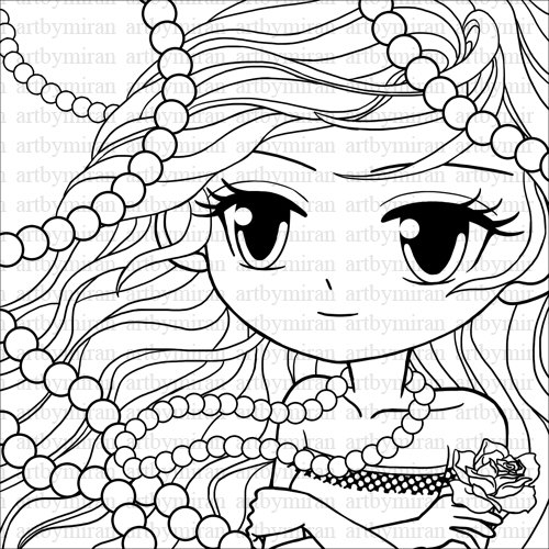 500x500 Pretty Girls Coloring Pages Free