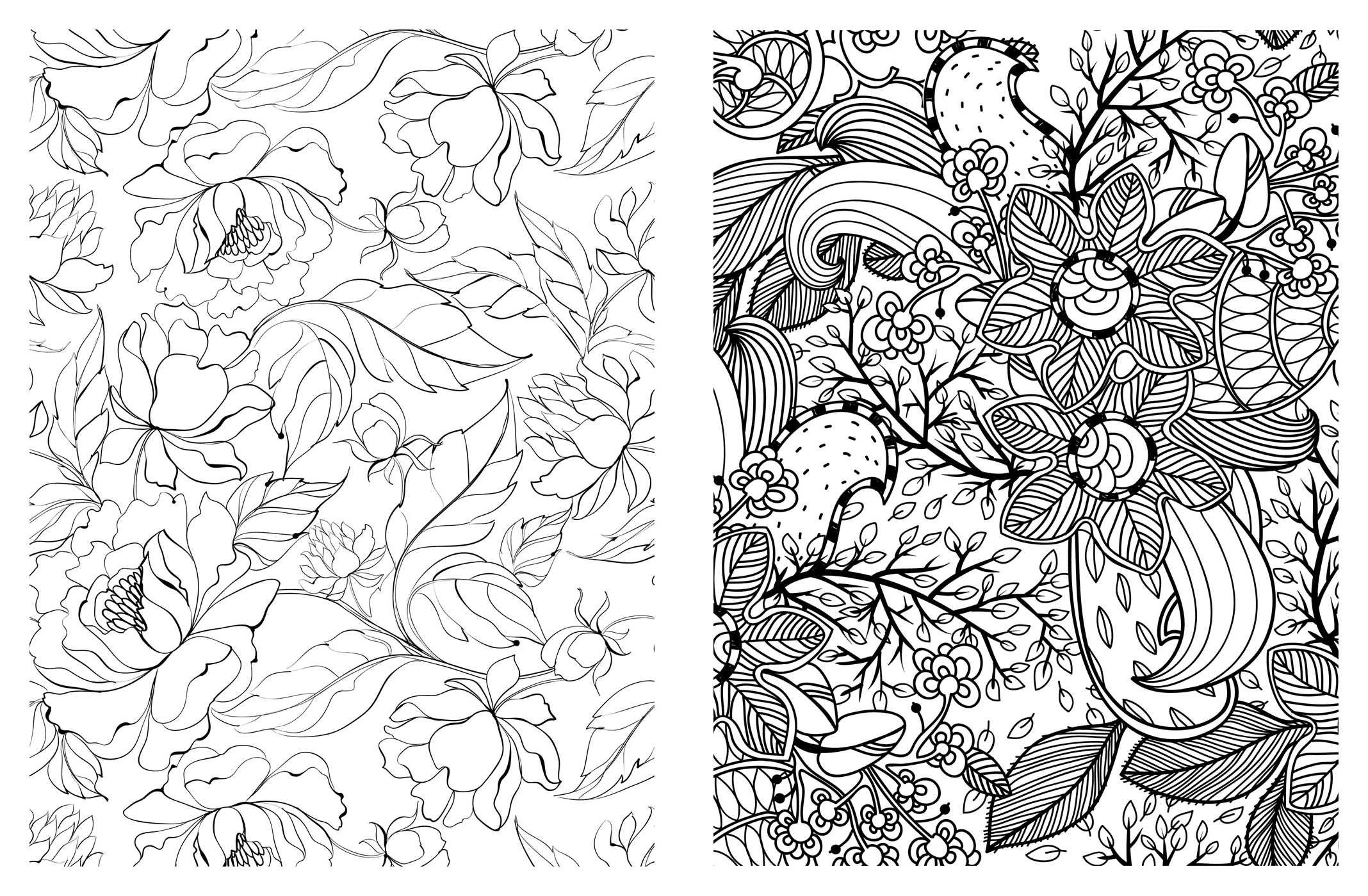 2136x1399 Beautiful Flowers Abstract Coloring Pages Colouring Adult Detailed