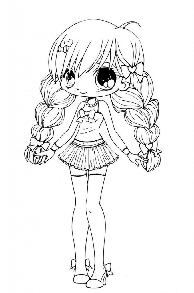 679x1024 Cute Coloring Pages For Girls Clipart Cute Anime Girl Coloring