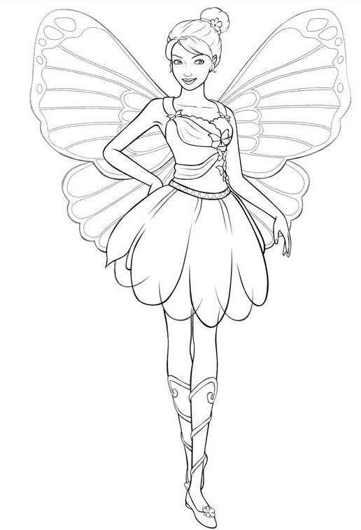 516x757 Girls Coloring Pages Barbie Fairy Crafts Fairy