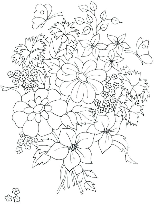600x793 Pretty Flower Coloring Pages Pretty Flower Coloring Pages