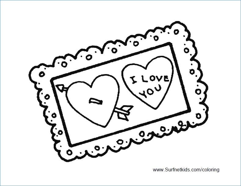 Cute Little Girl And Valentine Heart Coloring Page 790x610 Cute Little Girl And Valentine Heart Coloring Page