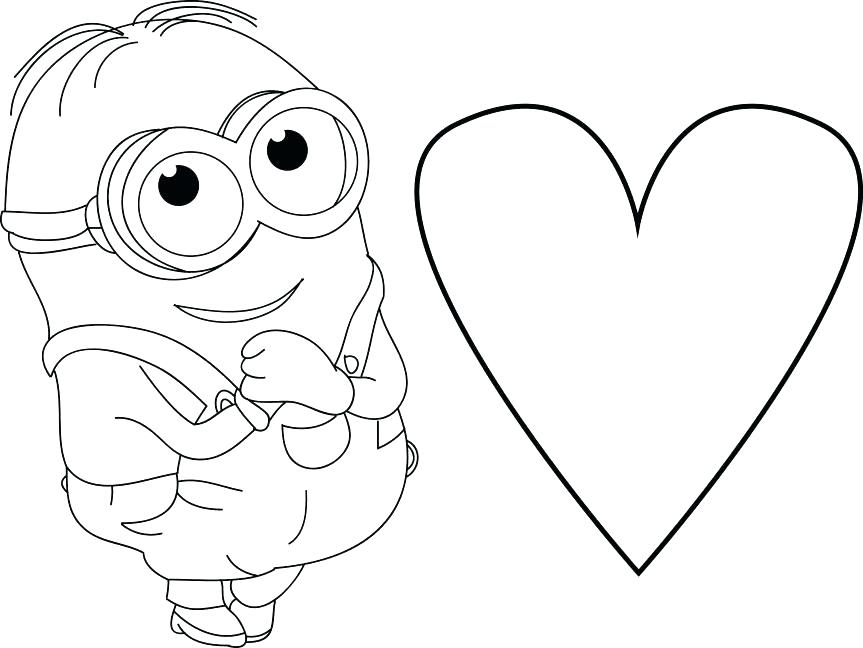 Heart Coloring Page Minion Very Cute Movie Pages To Print Free 863x648 Heart Coloring Page Minion Very Cute Movie Pages To Print Free