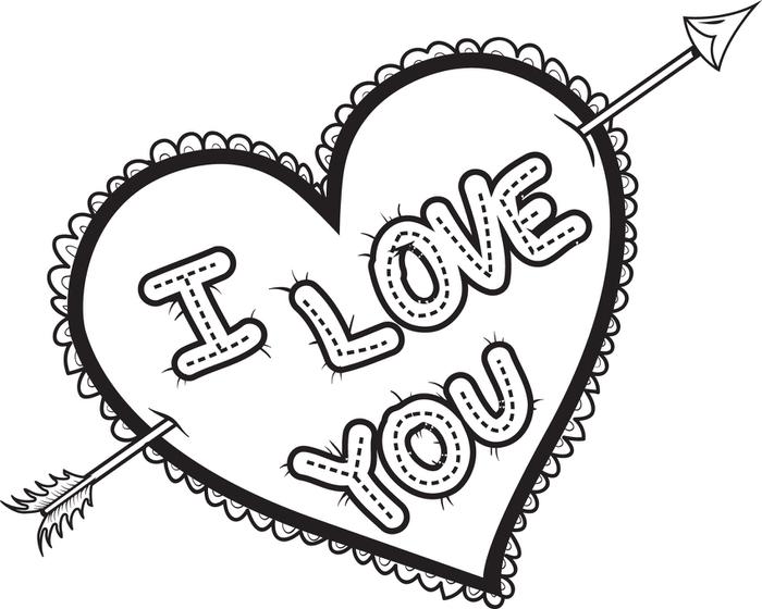 I Love You Heart Cute Heart Coloring Pages Printable 700x560 I Love You Heart Cute Heart Coloring Pages Printable