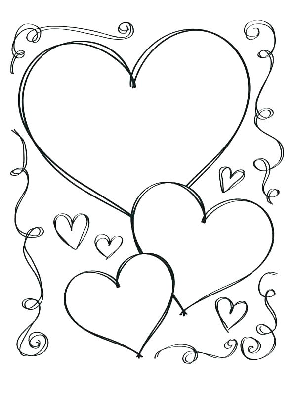 Double Heart Coloring Pages Professional 595x794 Double Heart Coloring Pages Professional