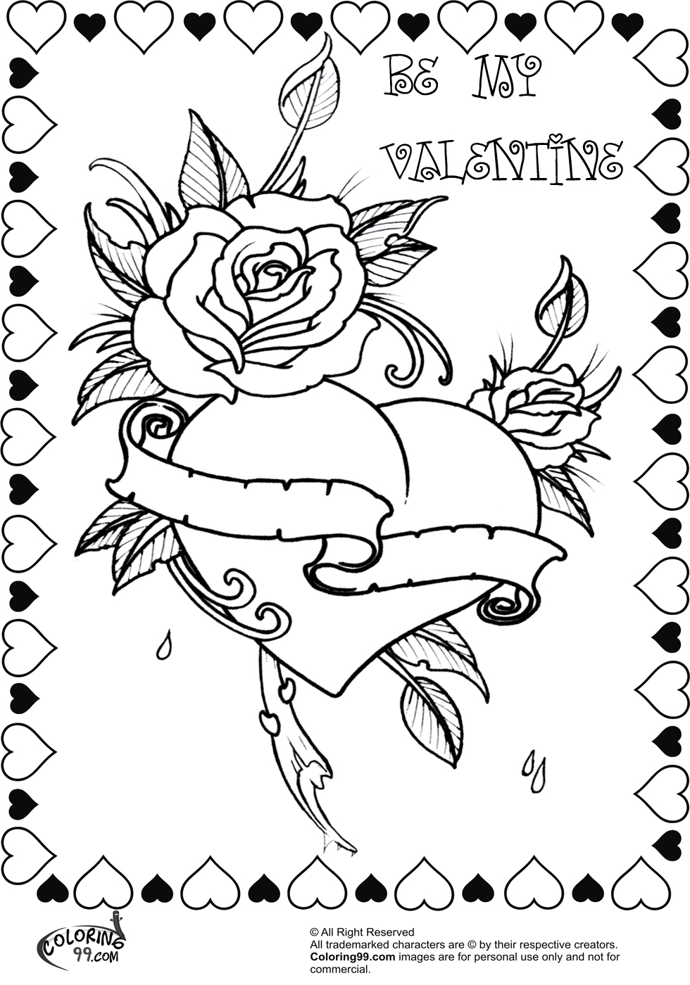 Beautiful Rose Heart Valentine Coloring Pages With Names On Them 980x1400 Beautiful Rose Heart Valentine Coloring Pages With Names On Them
