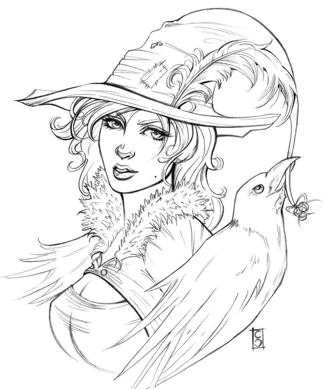 Pretty Witch Coloring Pages