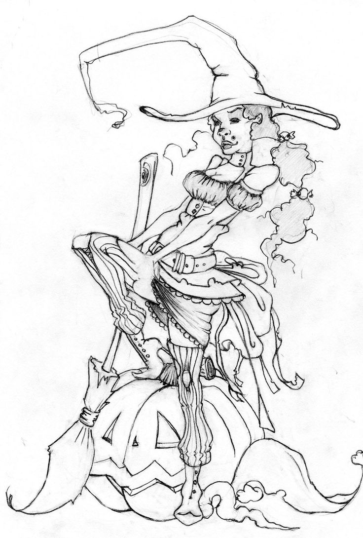 Drawn Witch Line Art 3483640 736x1090 Drawn Witch Line Art 3483640