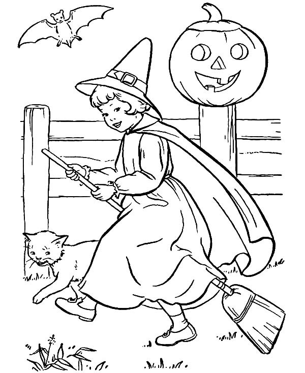 Cute Little Witch Coloring Pages Best Place To Color 600x734 Cute Little Witch Coloring Pages Best Place To Color