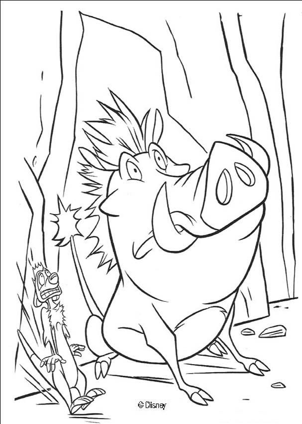 607x850 Terrified Pumbaa Timon Coloring Page Coloring Pages
